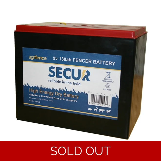 product Image for Agrifence 9v 130ah Dry Battery